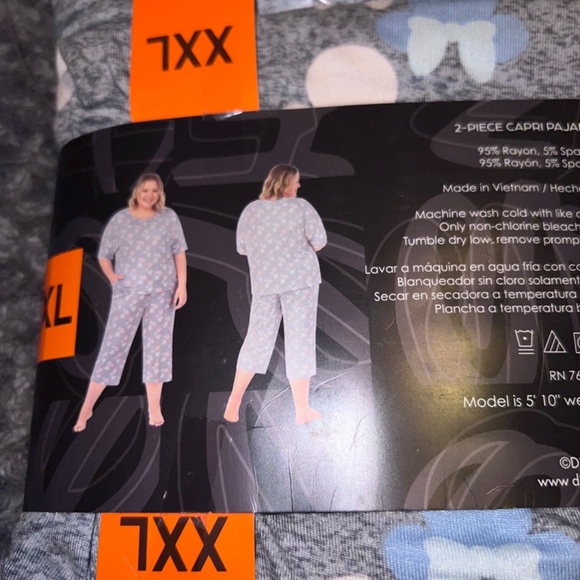 NWT DISNEY Character Womens 2-piece Pajamas & Loungewear Set XXL Gray - Picture 6 of 8